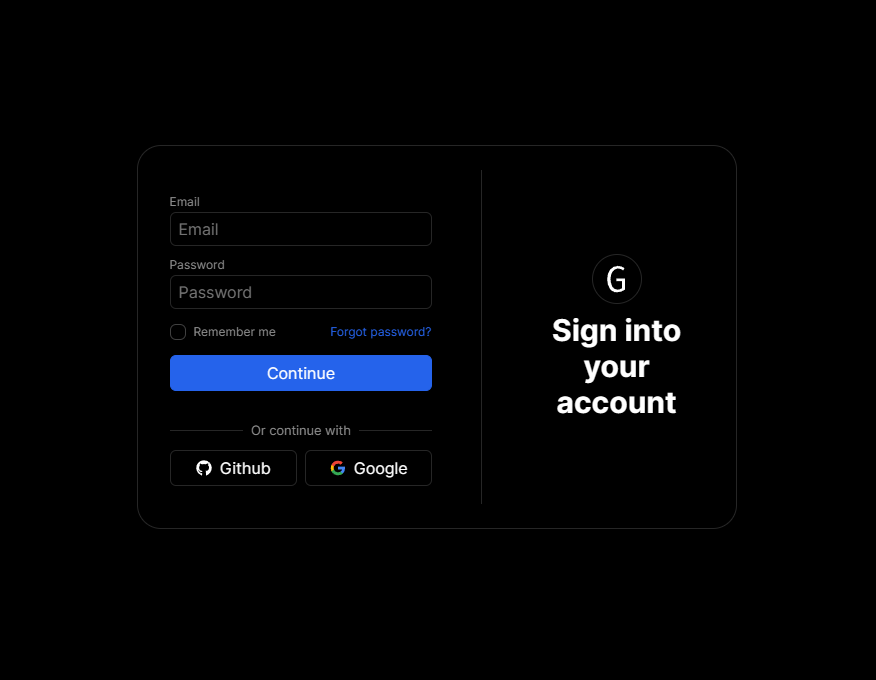 Login Form A simple login form